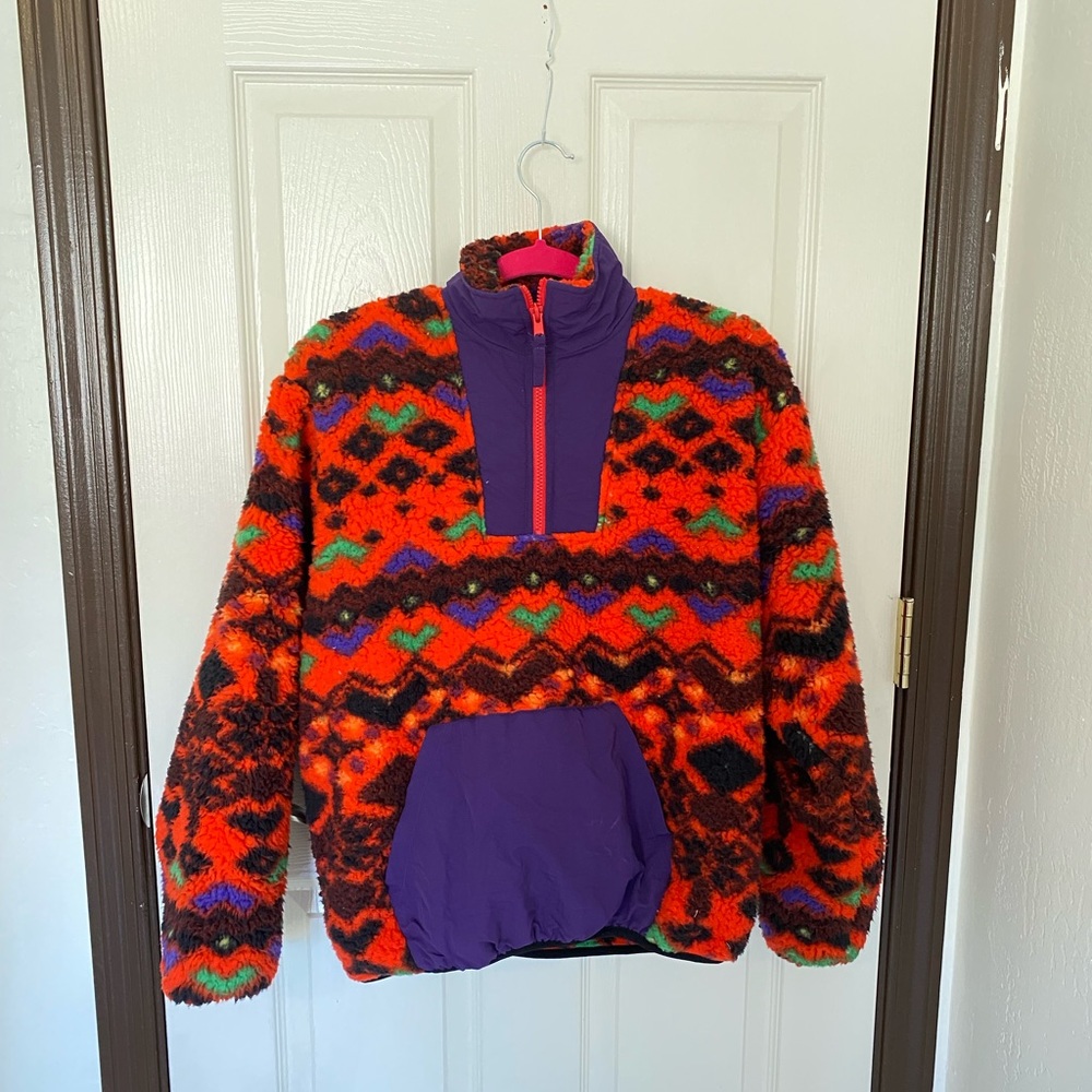 Urban Outfitters bright red puffer jacket, worn once, excellent condition